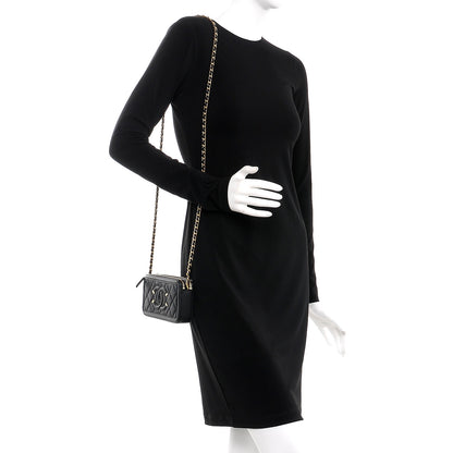 Chanel Caviar Quilted CC Filigree Clutch With Chain Black 2 of 10