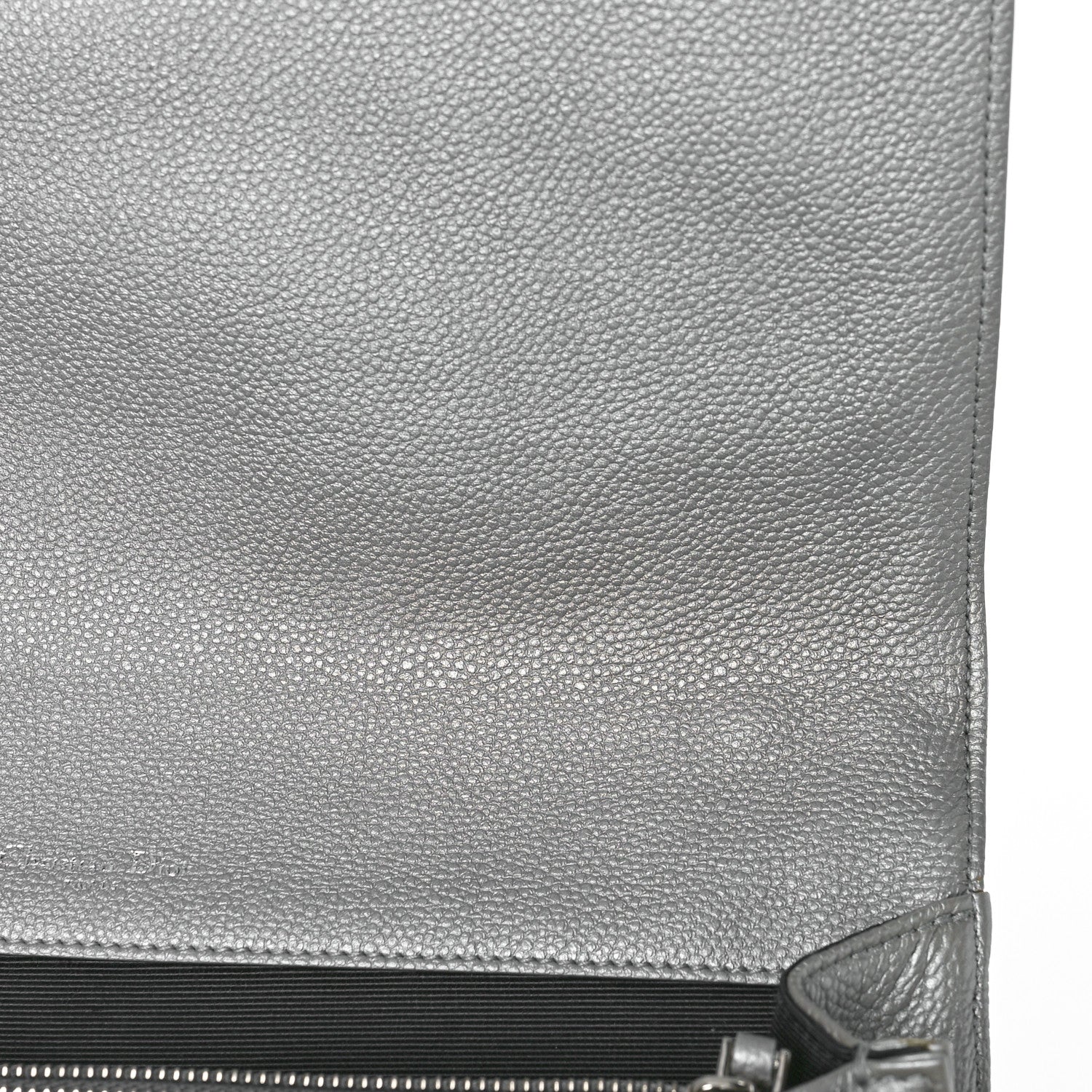 Christian Dior Metallic Grained Calfskin Diorama Satchel Silver 9 of 12