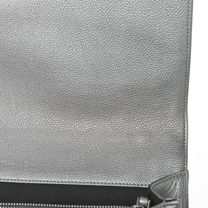 Christian Dior Metallic Grained Calfskin Diorama Satchel Silver 9 of 12