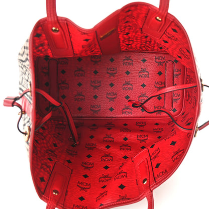MCM Visetos Medium Liz Reversible Shopper Tote Ruby Red 11 of 17