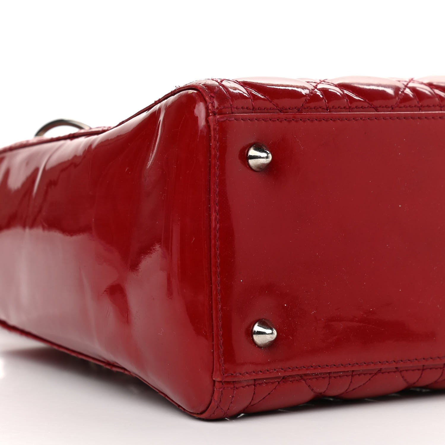 Christian Dior Patent Cannage Medium Lady Dior Red 9 of 15