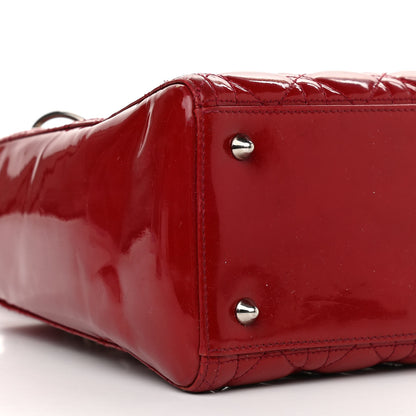 Christian Dior Patent Cannage Medium Lady Dior Red 9 of 15