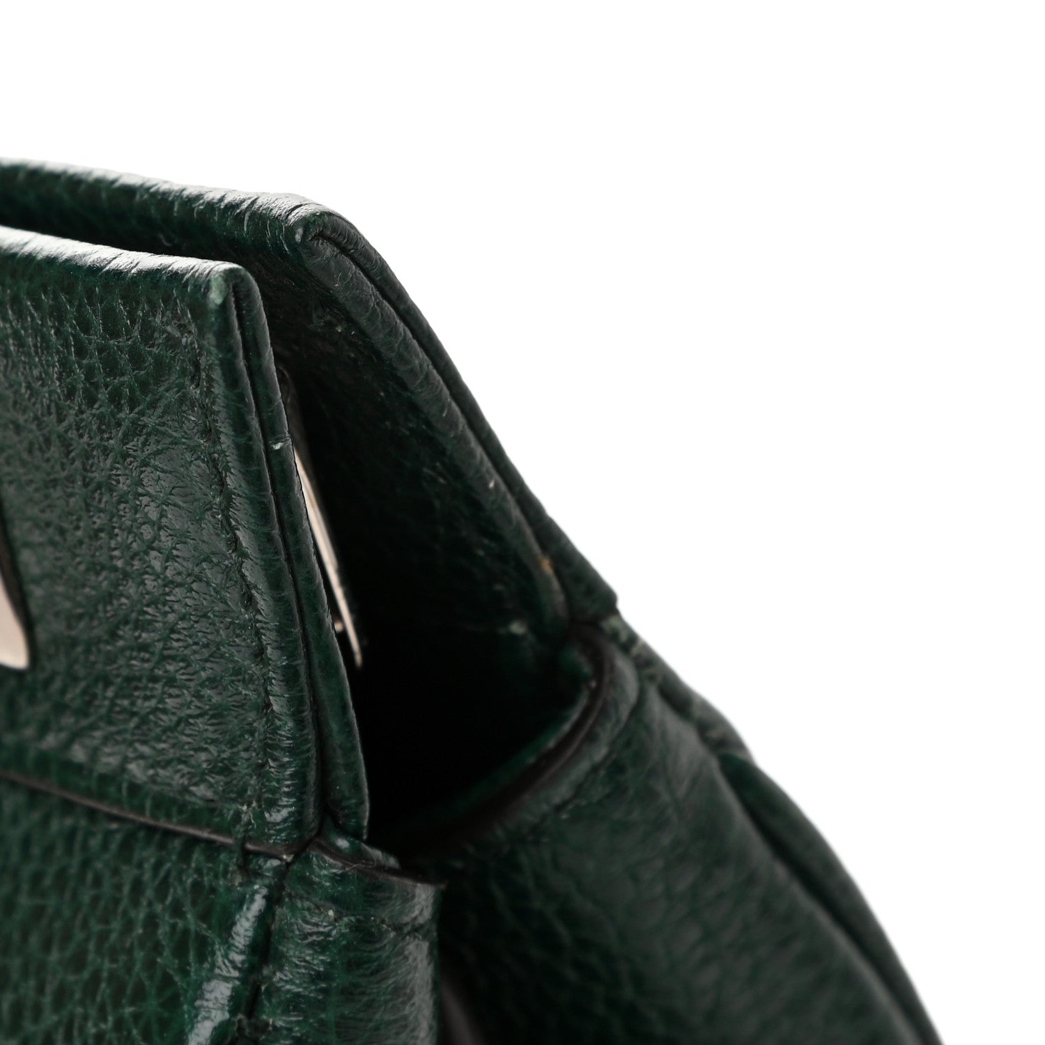 Gucci Grainy Calfskin Small Zumi Top Handle Bag Vintage Green 10 of 12