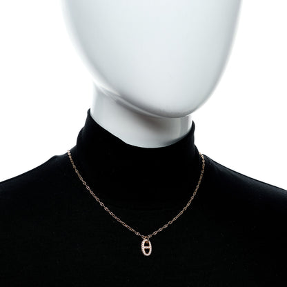 Hermes 18K Rose Gold Diamond PM New Farandole Pendant Necklace 2 of 5