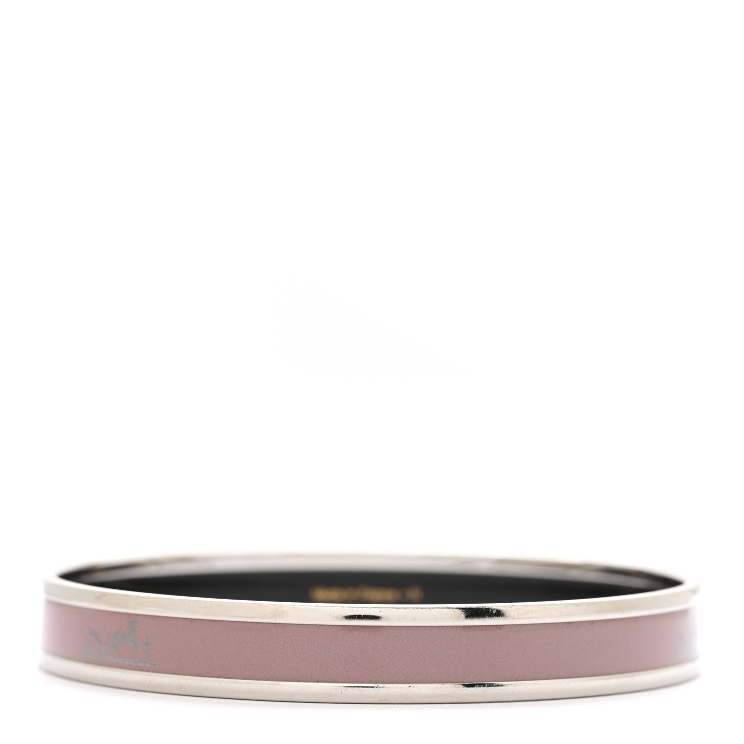 Hermes Enamel Printed Narrow Caleche Bracelet 65 Rose Dragee 3 of 7