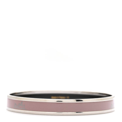 Hermes Enamel Printed Narrow Caleche Bracelet 65 Rose Dragee 3 of 7