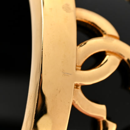Chanel Resin Metal CC Cuff Bracelet Gold Black 5 of 6