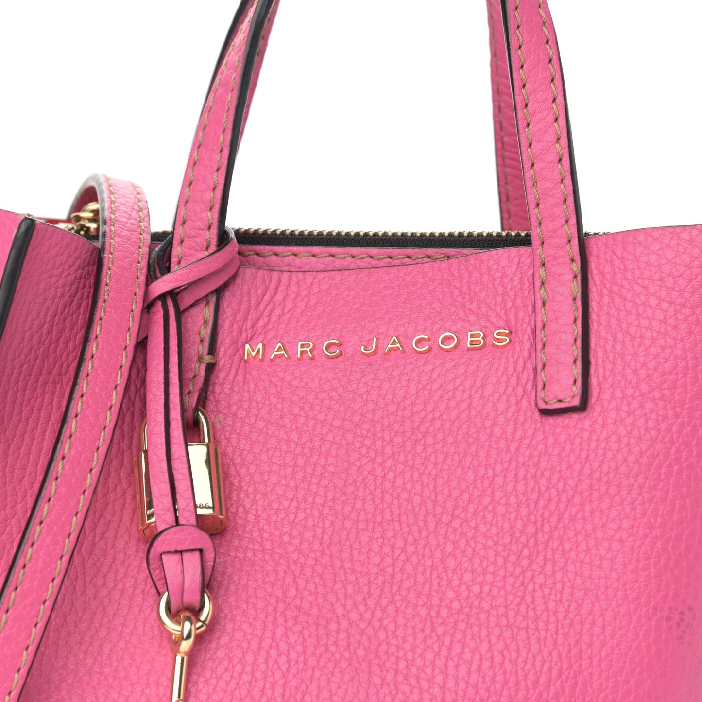 Grained Calfskin Mini Grind Tote Pink