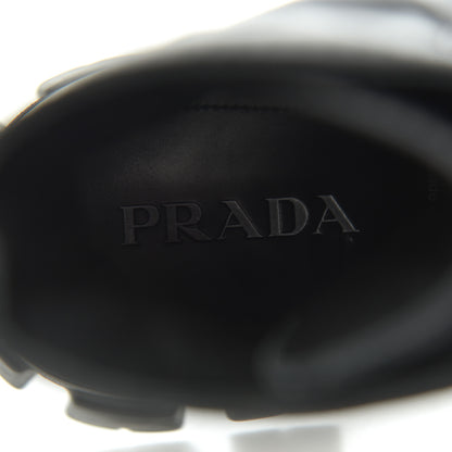 Prada Spazzolato Rois Re-Nylon Metal Triangle Logo Mens Monolith Pouch Pocket 60mm Combat Boots 8.5 Black 7 of 16