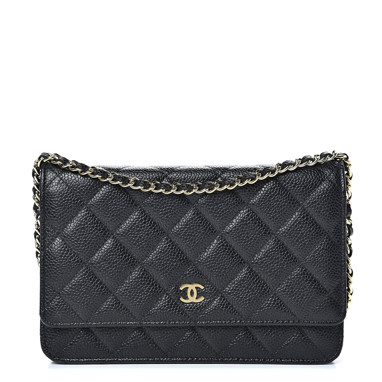 Caviar Quilted Wallet On Chain WOC Black