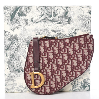 Christian Dior Oblique Saddle Clutch Burgundy 8 of 8