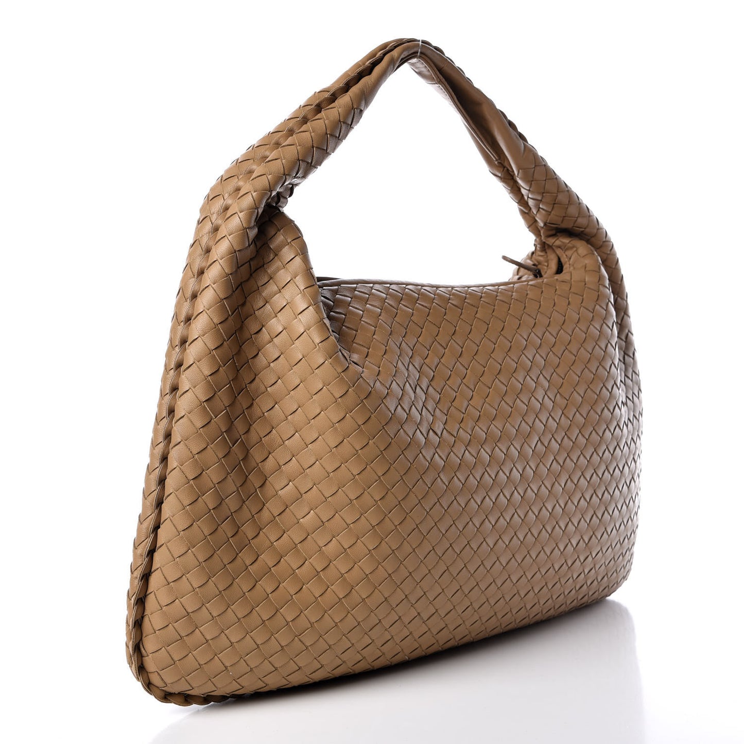 Nappa Intrecciato Large Veneta Hobo Camel