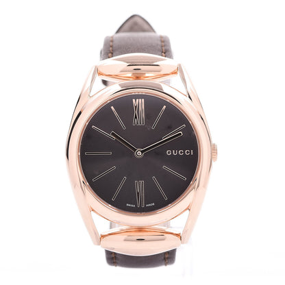 Gucci Stainless Steel Calfskin 34mm Horsebit Quartz Watch Brown 1 of 7