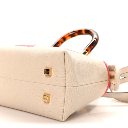 Fendi Canvas Vitello King Plexiglass Logo Embroidered Mini By The Way Top Handle Boston Bag Grezzo Pink Dalia 10 of 10