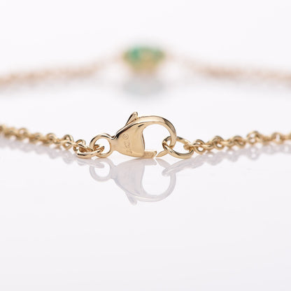David Yurman 18K Yellow Gold 4mm Chrysoprase Chatelaine Bracelet 5 of 7