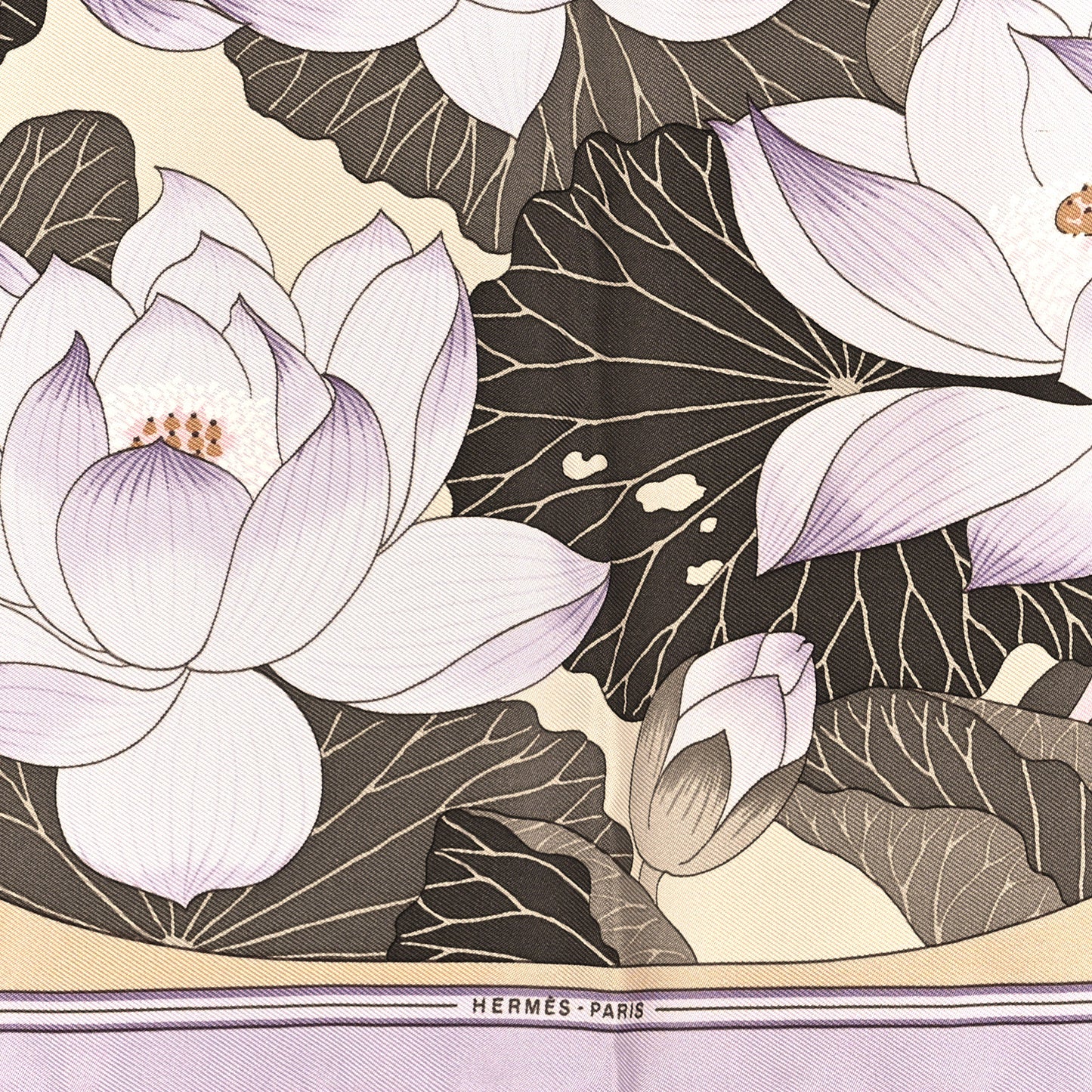 Silk Fleurs de Lotus Scarf 90 Parme