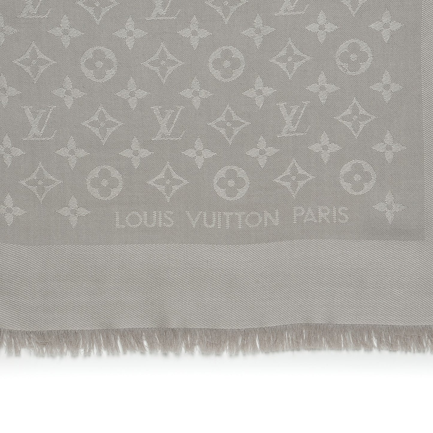 Silk Lurex Wool Monogram Shine Shawl Beige