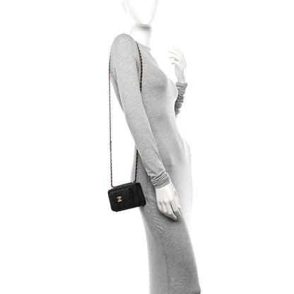 Chanel Caviar Quilted Pocket Twins Clutch With Chain Black 2 of 11