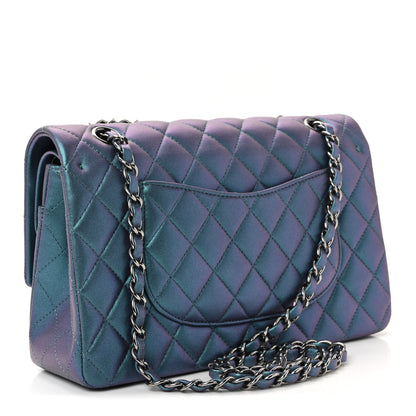 Chanel Metallic Lambskin Quilted Medium Double Flap Turquoise 3 of 10