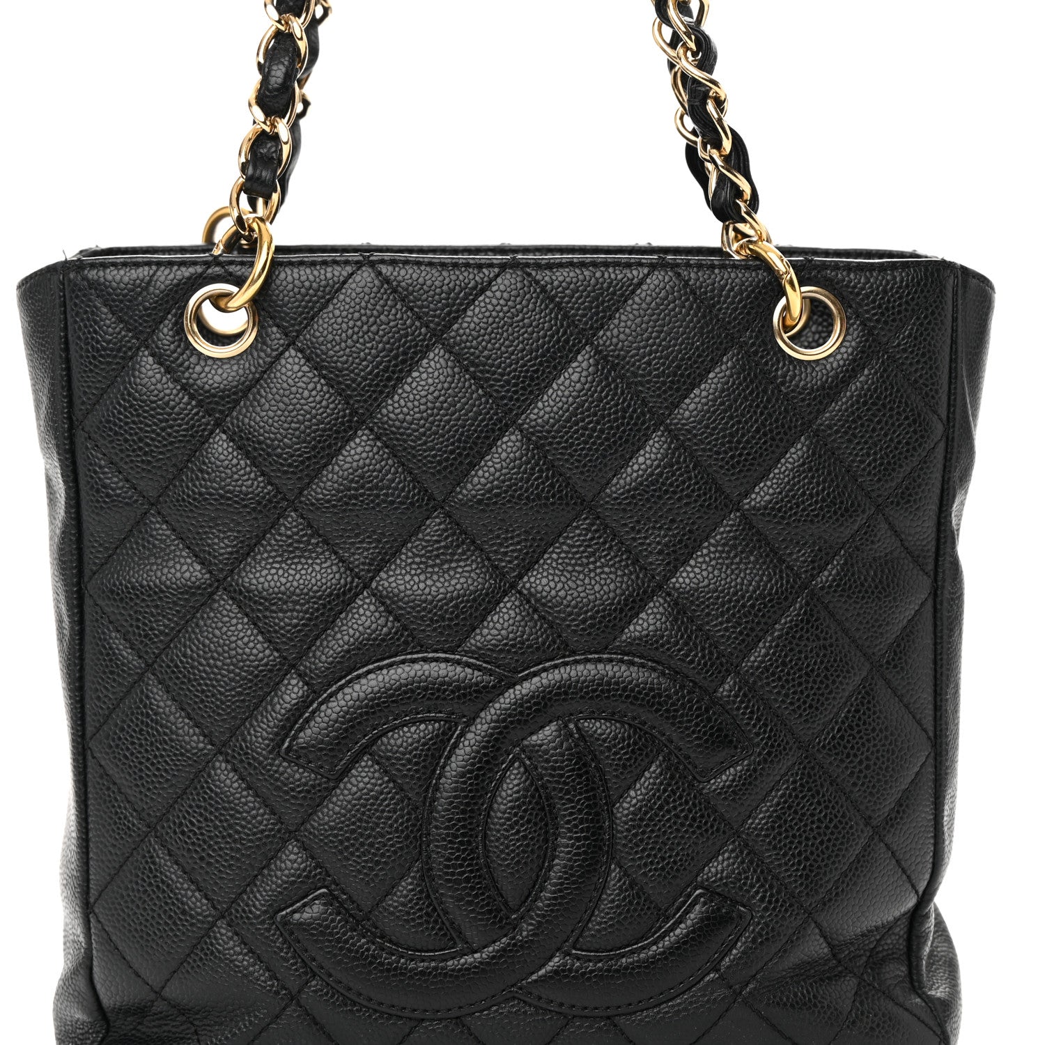 Chanel Caviar Quilted Petit Shopping Tote PST Black 9 of 15