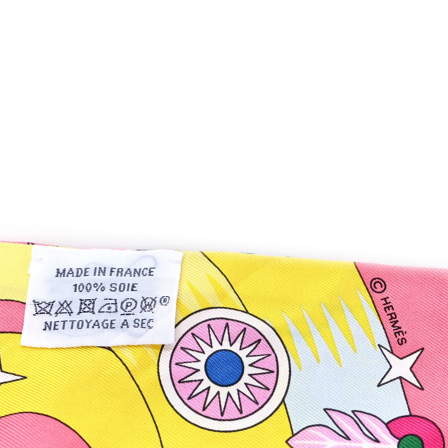 Hermes Silk La Source de Pegase Twilly Rose Vif Jaune Vif 3 of 3