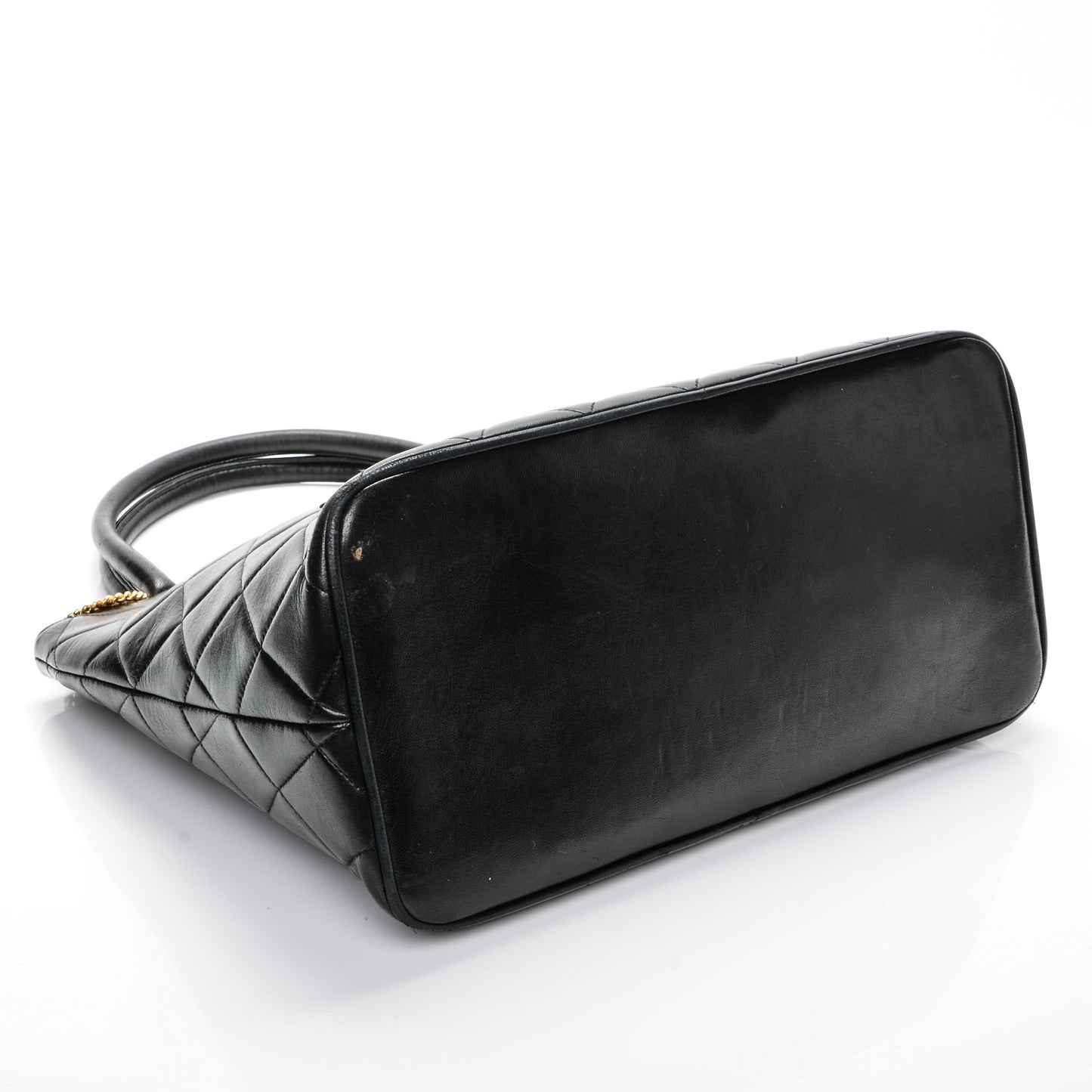 Lambskin Quilted Medallion Tote Black