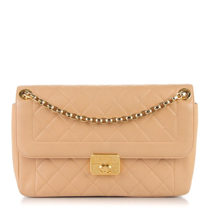 Chanel Lambskin Quilted Large Chic With Me Flap Beige 1 of 7