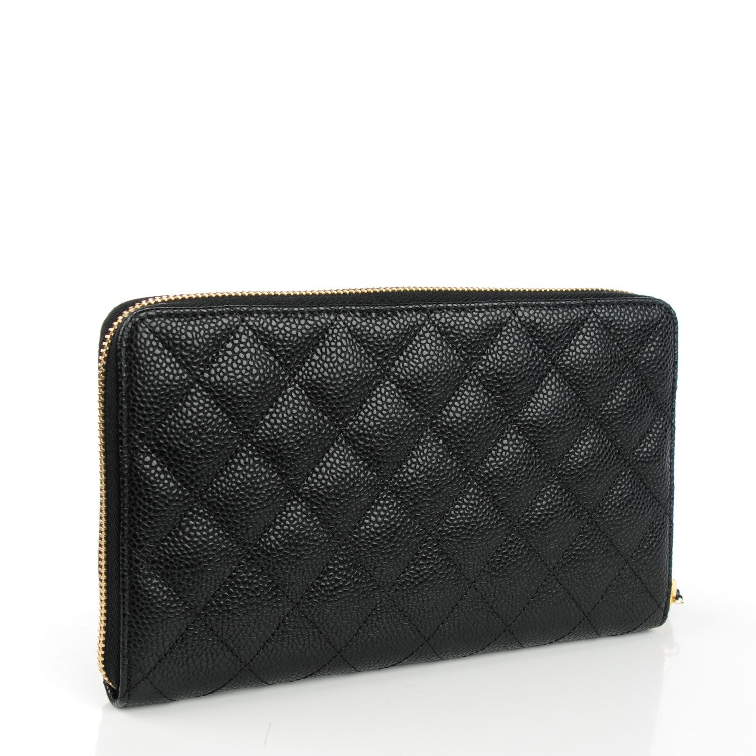 Chanel Caviar Quilted Large Zip Around Organizer Wallet Black 3 of 8