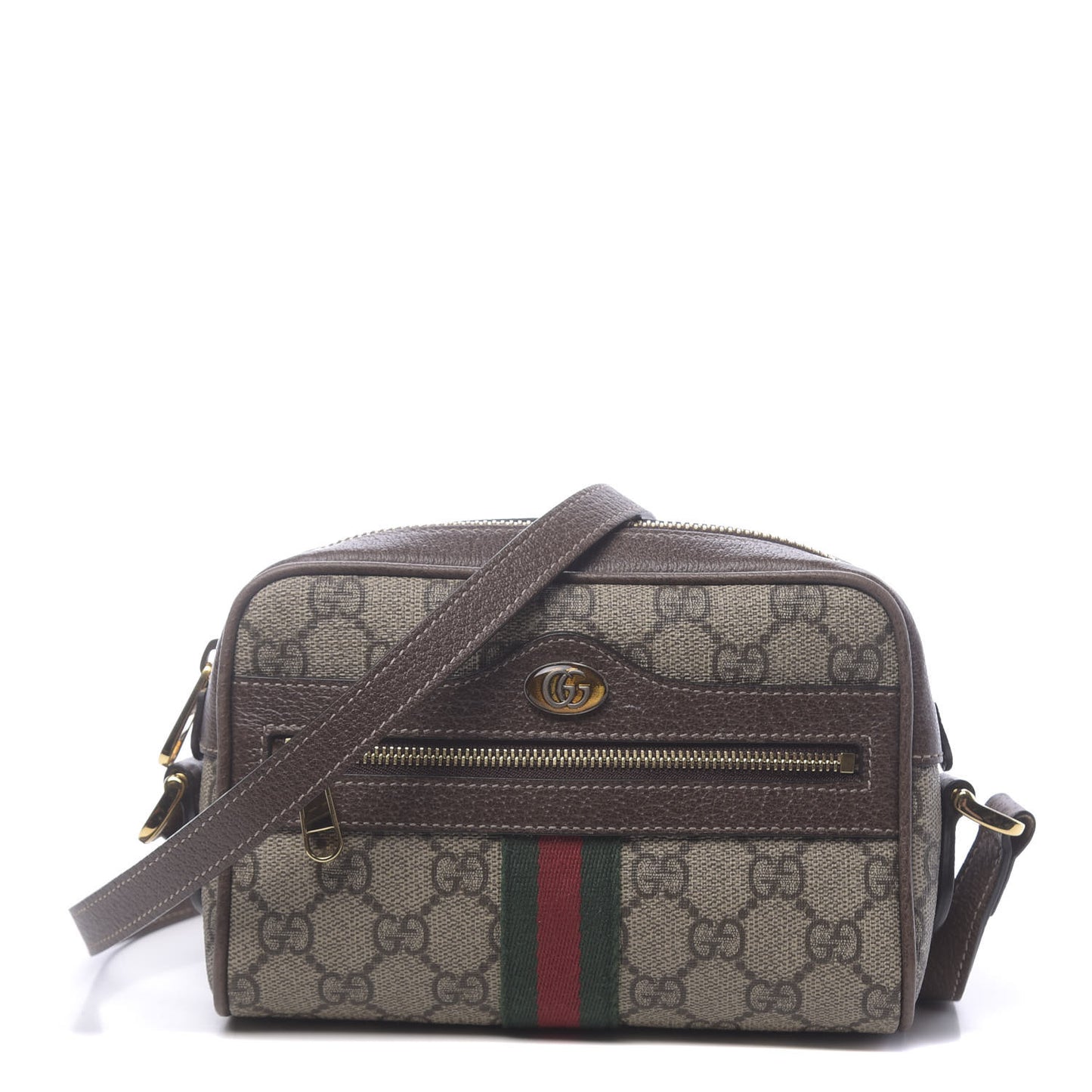 GG Supreme Monogram Web Mini Ophidia Shoulder Bag Brown