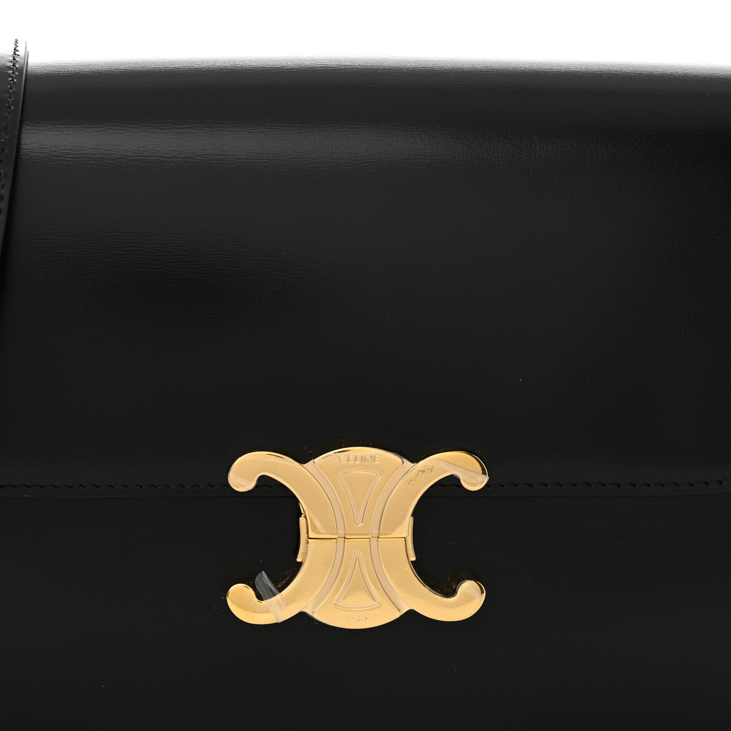 Celine Shiny Calfskin Medium Triomphe Black 9 of 11