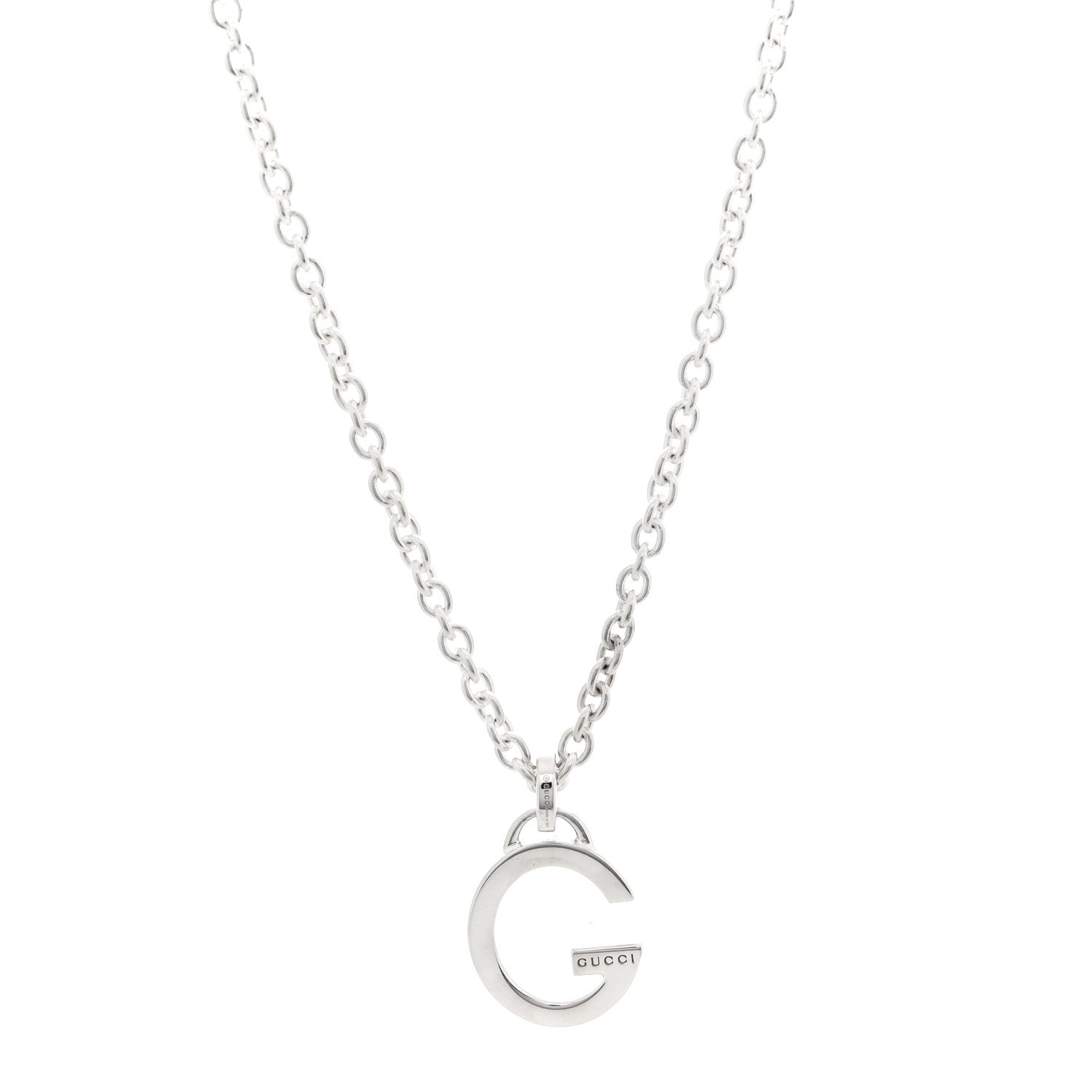 Gucci Sterling Silver G Pendant Necklace 1 of 4