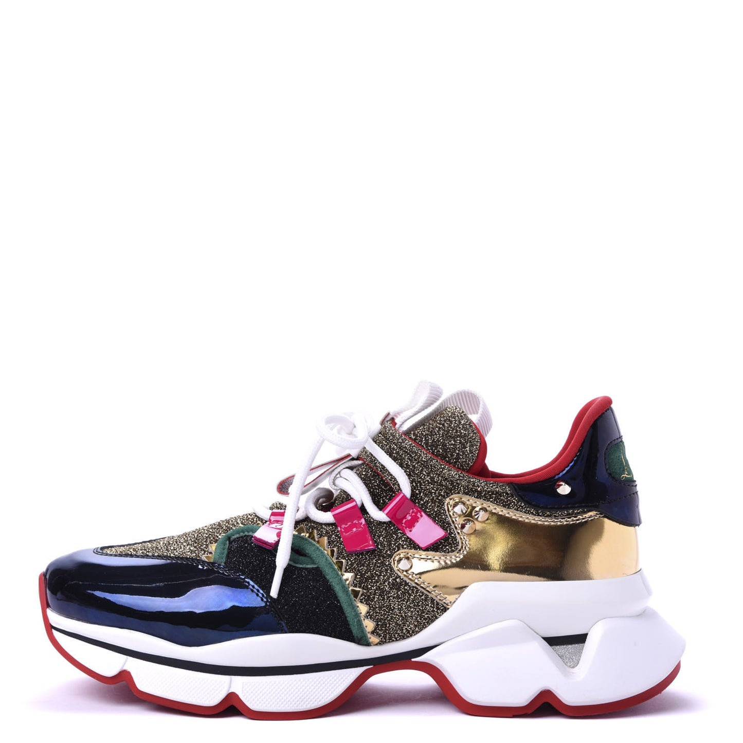 Glitter Sunset Specchio Donna Red Runner Spike Flat Sneaker 37 Multicolor