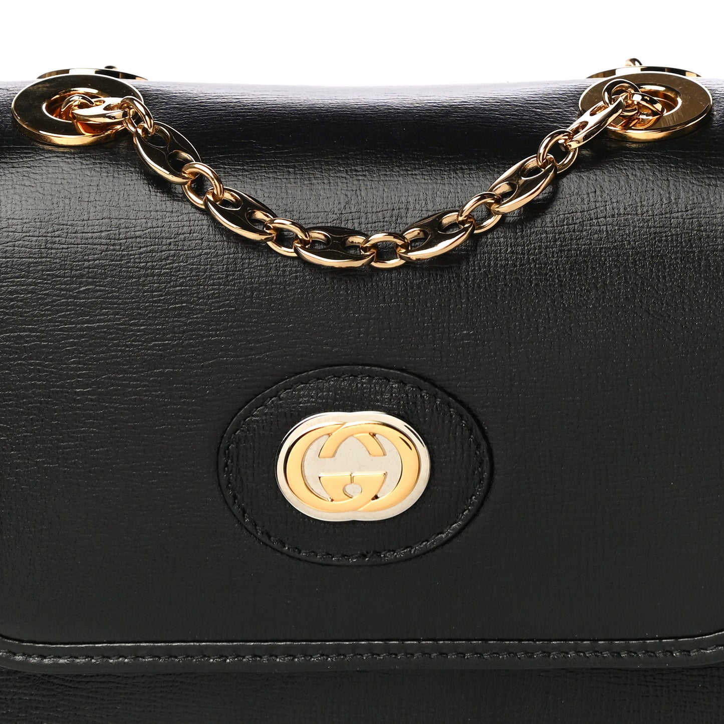 Azalea Calfskin Mini Marina Chain Shoulder Bag Black
