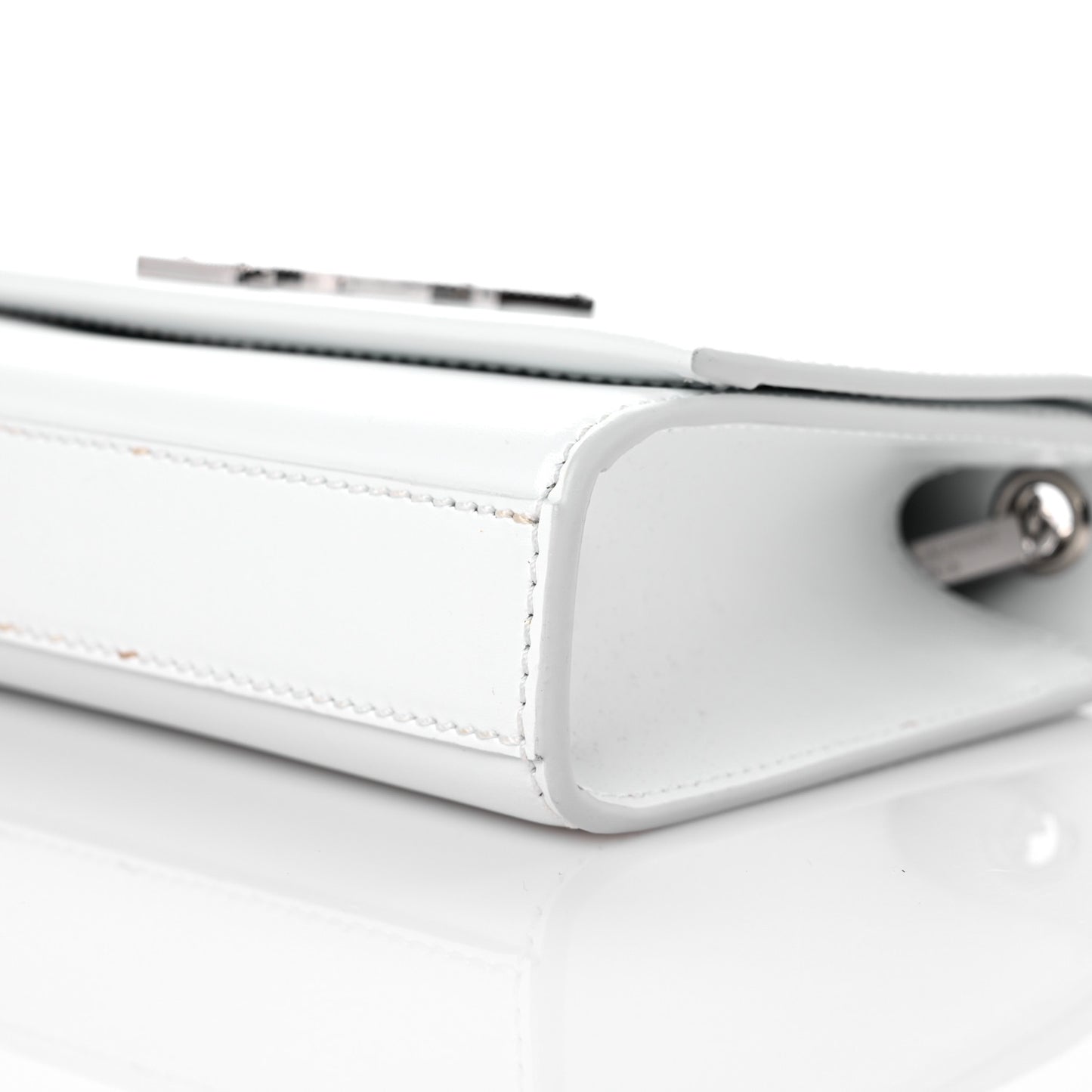 Smooth Calfskin Small Monogram Kate Satchel Optical White