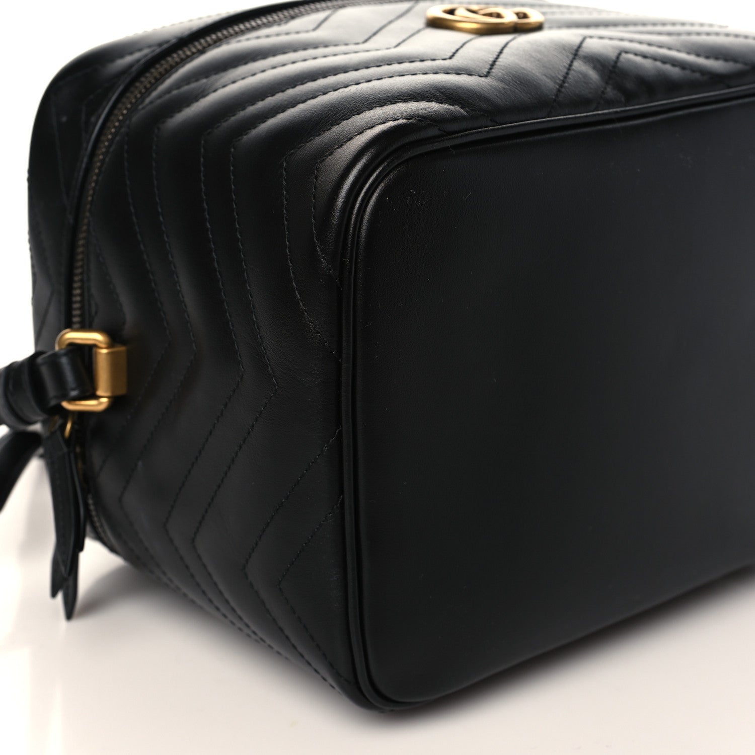 Gucci Calfskin Matelasse Large GG Marmont Vanity Cosmetic Case Black 8 of 10