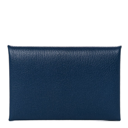 Hermes Chevre Mysore Calvi Card Case Deep Blue 1 of 7