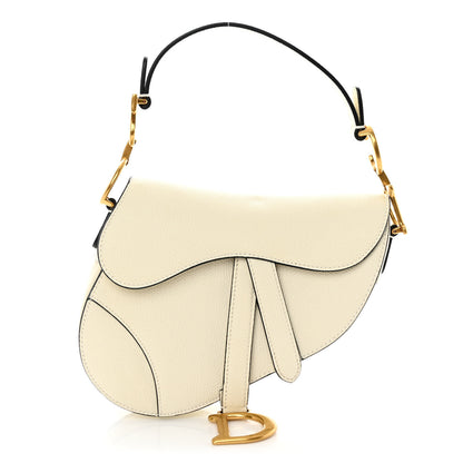 Christian Dior Grained Calfskin Mini Saddle Bag White 1 of 9