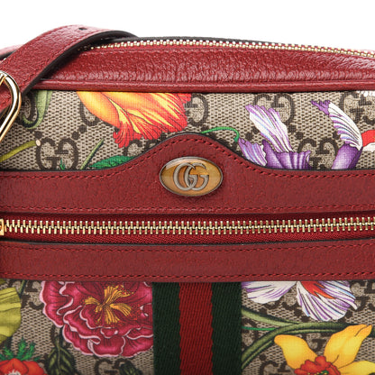 Gucci GG Supreme Monogram Flora Web Mini Ophidia Shoulder Bag Red 13 of 14