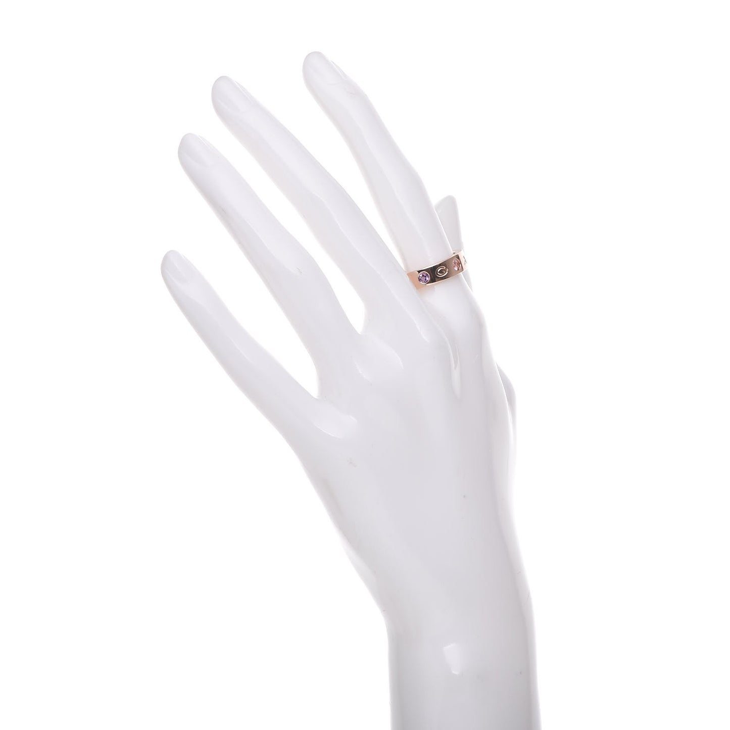 18K Rose Gold Diamond Amethyst Tourmaline Band Ring 55 7