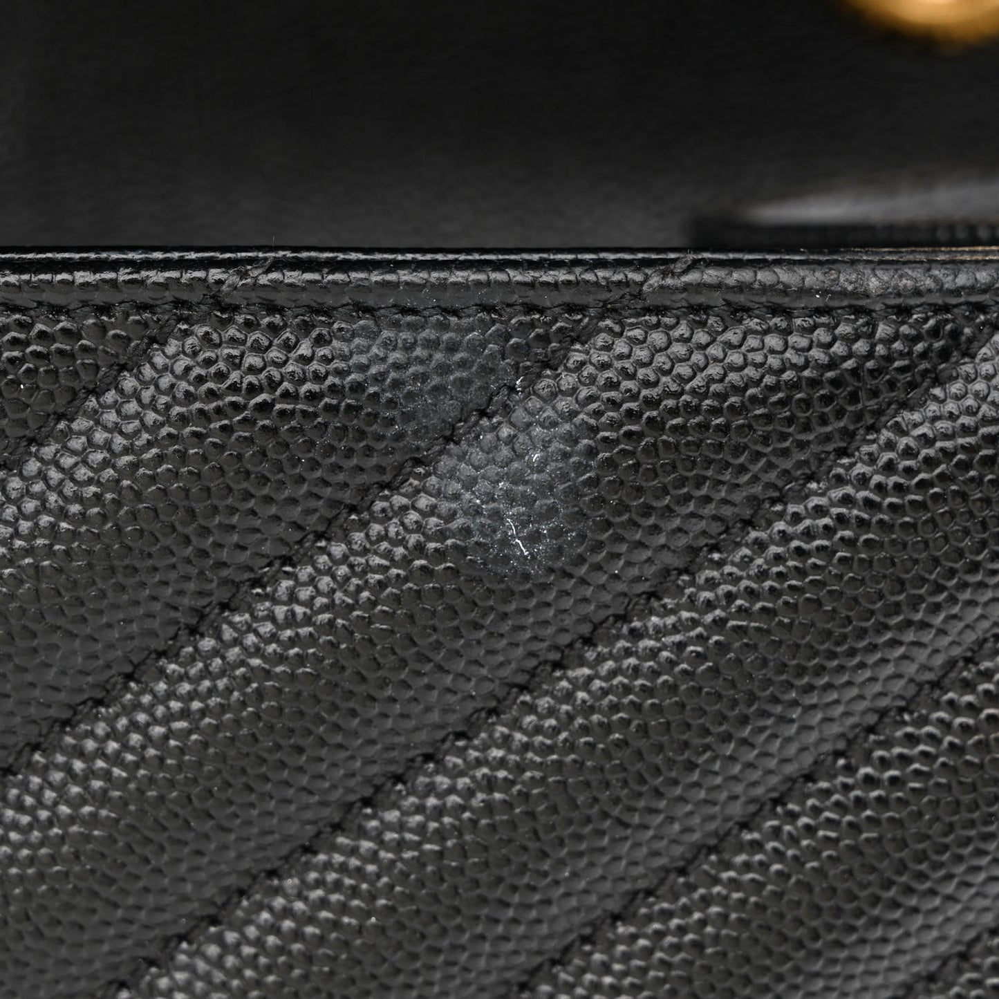 Grain De Poudre Matelasse Chevron Large Monogram Satchel Black