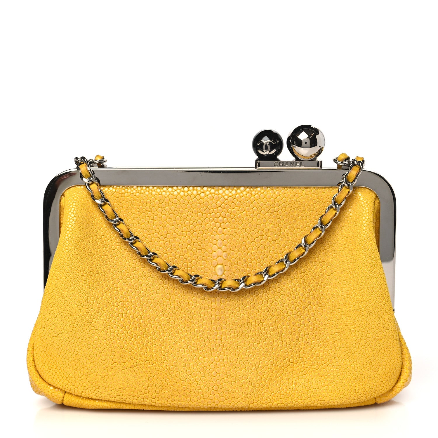 Chanel Stingray Degrade Frame Clutch Yellow 1 of 12