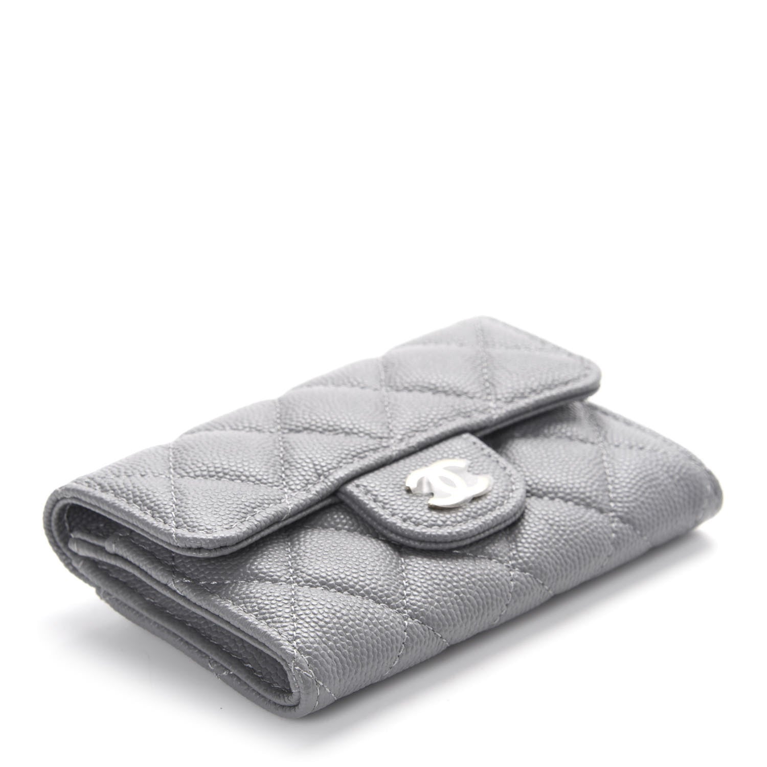 Chanel Caviar Quilted Flap Card Holder Wallet Dark Grey 4 of 10