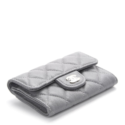 Chanel Caviar Quilted Flap Card Holder Wallet Dark Grey 4 of 10