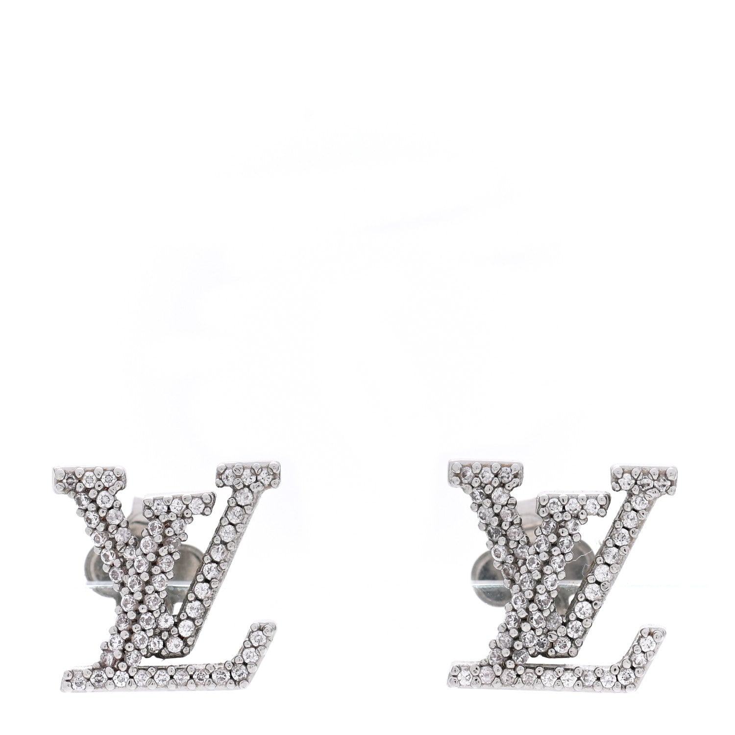 Louis Vuitton Crystal LV Iconic Earrings Silver 1 of 6
