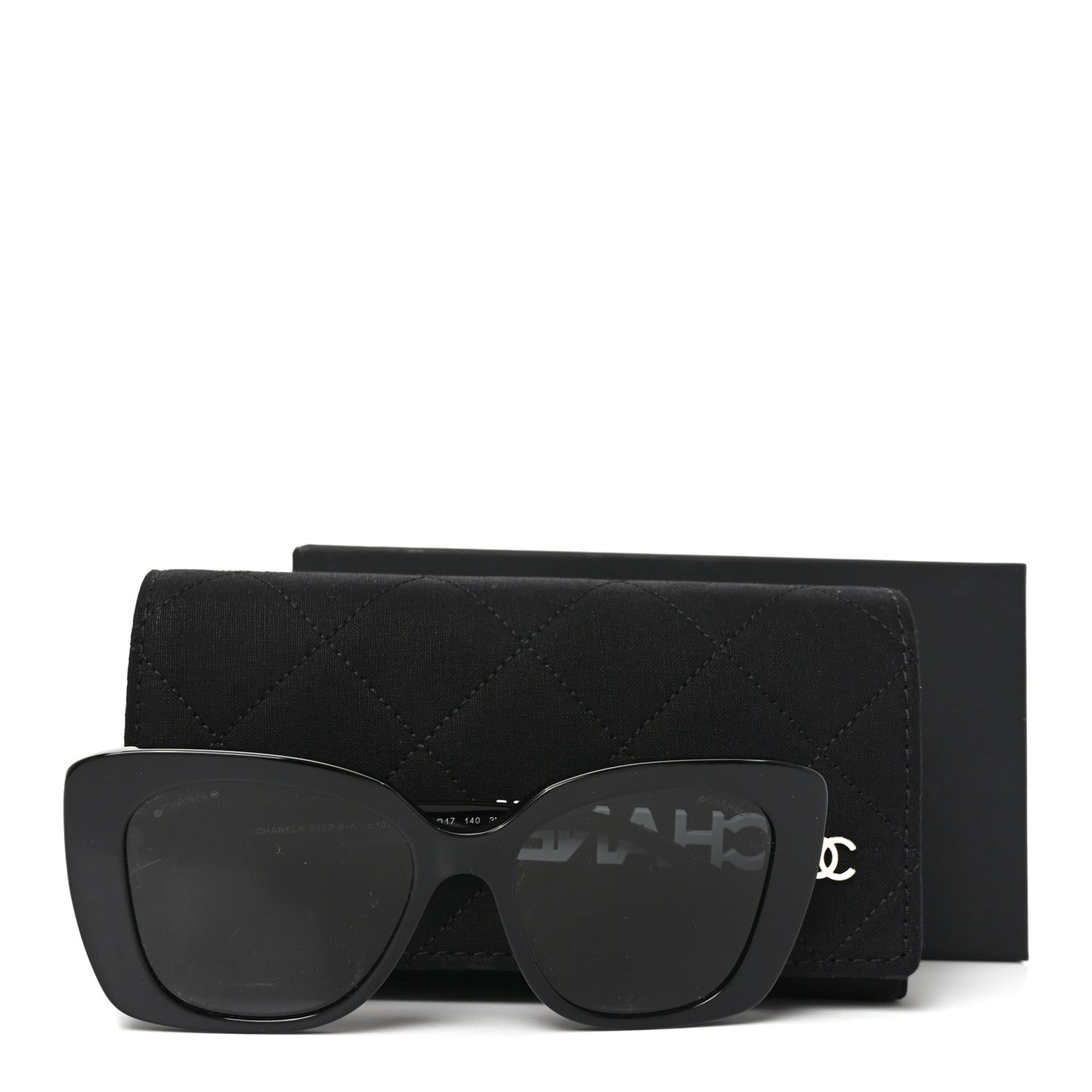 Acetate Strass Square Sunglasses 5422-B-A Black White