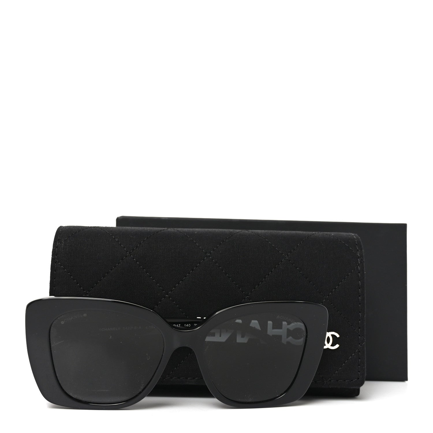 Chanel Acetate Strass Square Sunglasses 5422-B-A Black White 7 of 7