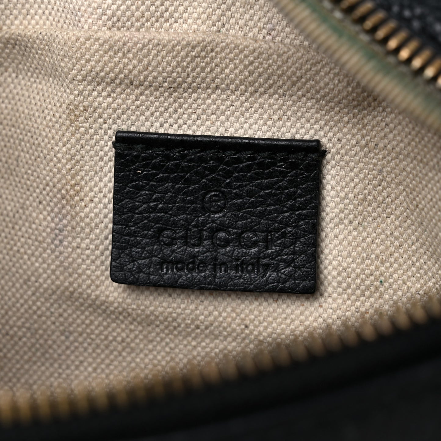 Grained Calfskin Small Logo Belt Bag Black
