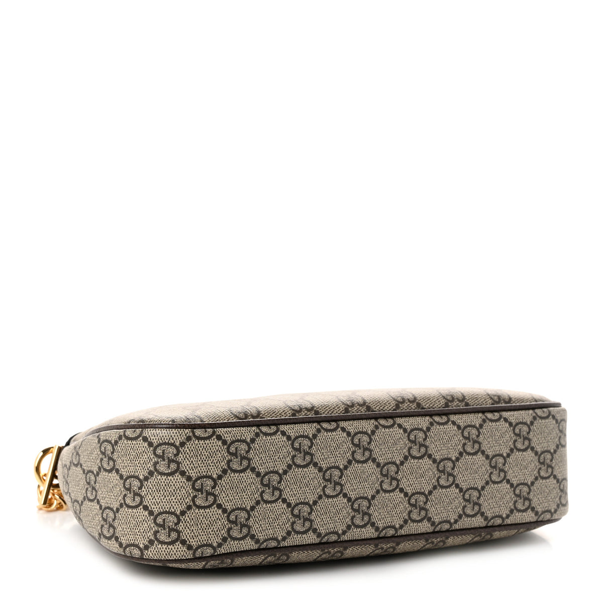 GG Supreme Monogram Textured Dollar Calfskin Web Small Ophidia GG Handbag Beige Ebony New Acero