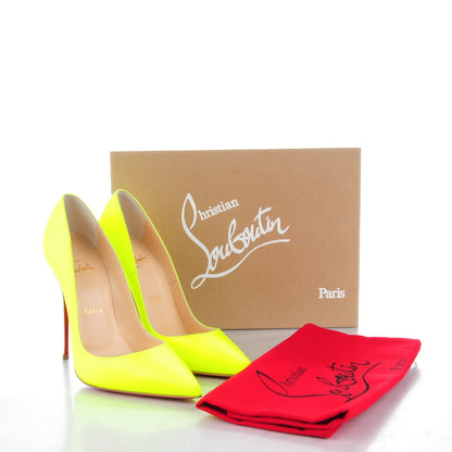 Christian Louboutin Matte Calfskin Jazz Calf Fluo So Kate 120 Pumps 38 Jaune White 8 of 8