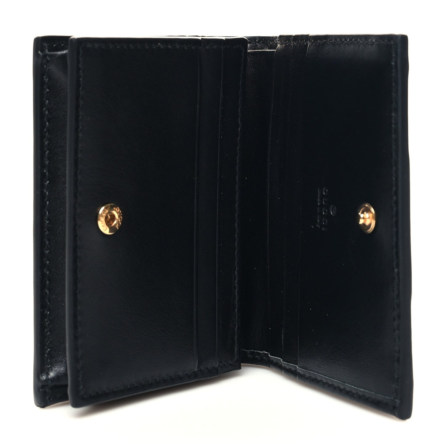 Calfskin GG Matelasse Card Case Wallet Black